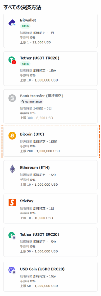 exness bitcoin出金選択
