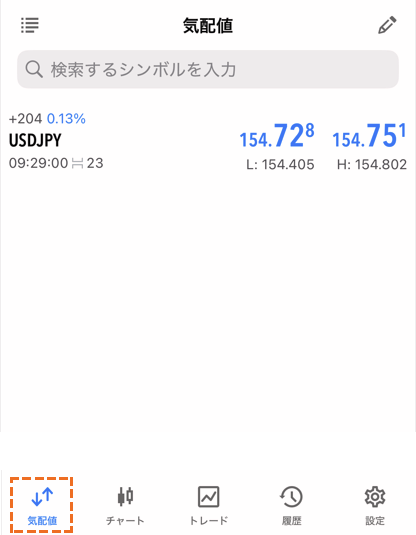 MetaTrader5ストップリミット注文方法(気配値画面)