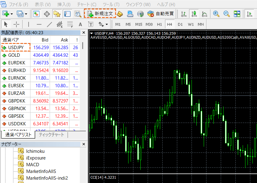 MT4新規注文呼び出し