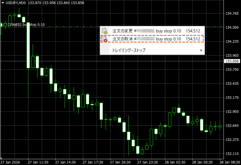 MT4 ワンクリック注文を削除する方法