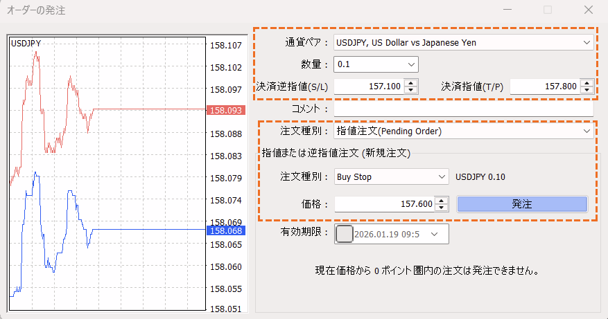 MT4IFO注文の方法