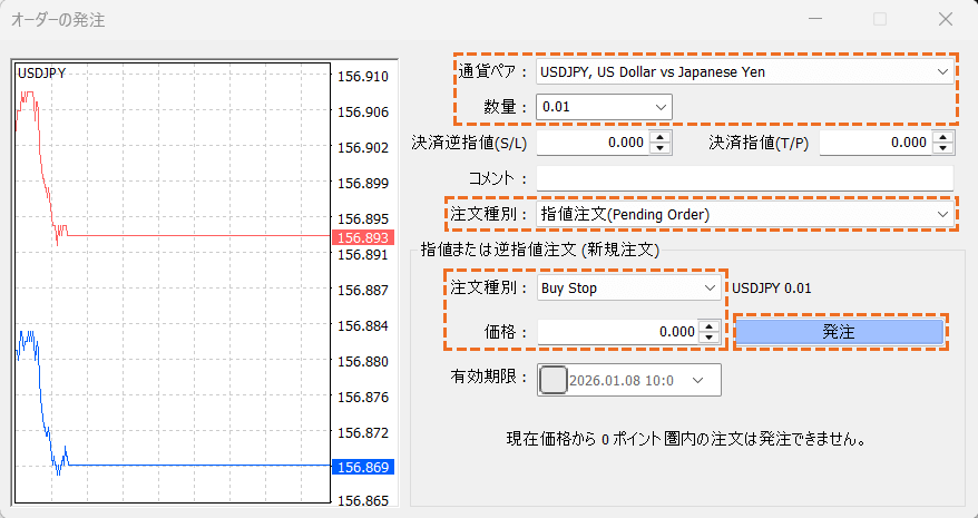 MT4逆指値注文の方法